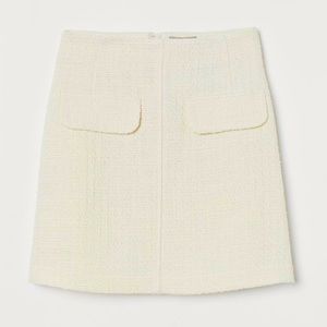 Cream bouclé mini skirt
